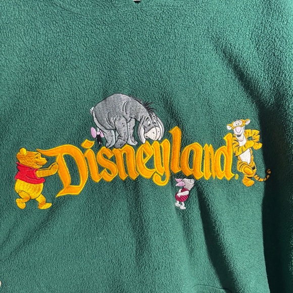 Disney Green Fleece Hoodie Sweatshirt Size XL Winnie the Pooh Disneyland Tigger - Picture 3 of 10